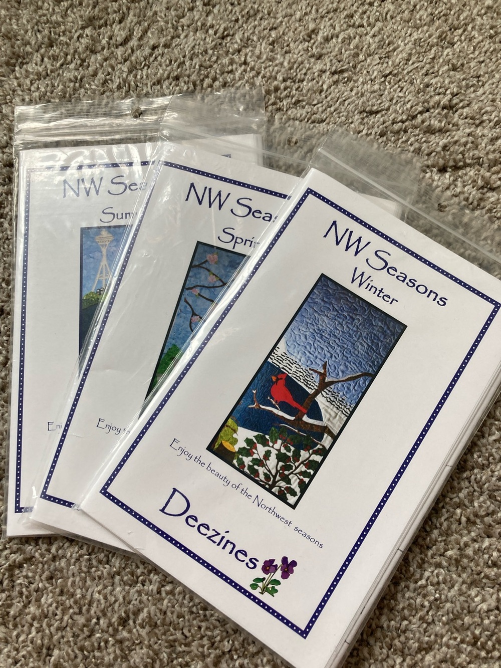 Lot of 3 NIP Deezines NW Seasons raw edge appliqué patterns